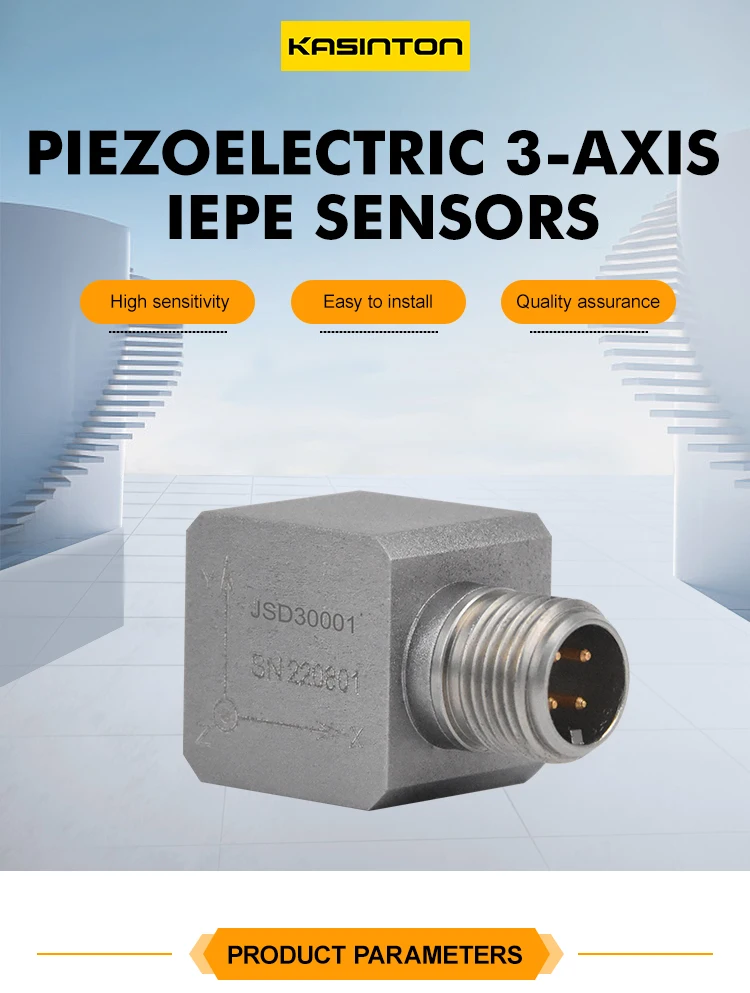 JSDE30001 Stainless steel Triaxial Acceleration Sensor IEPE (ICP) Isolated Vibration Frequency Measurement Three Way Pickups manufacture