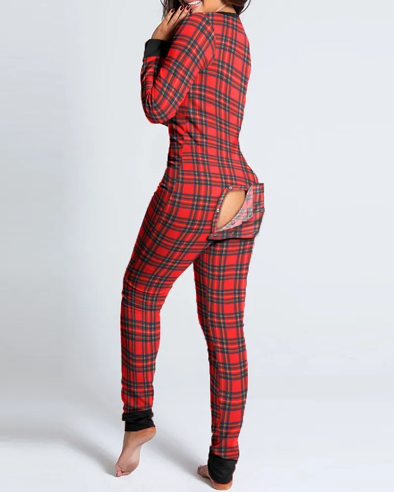 Long Pant Holiday Xmas Sleepwear Christmas Onesie Pajamas With Butt Flap  For Women| Alibaba.com