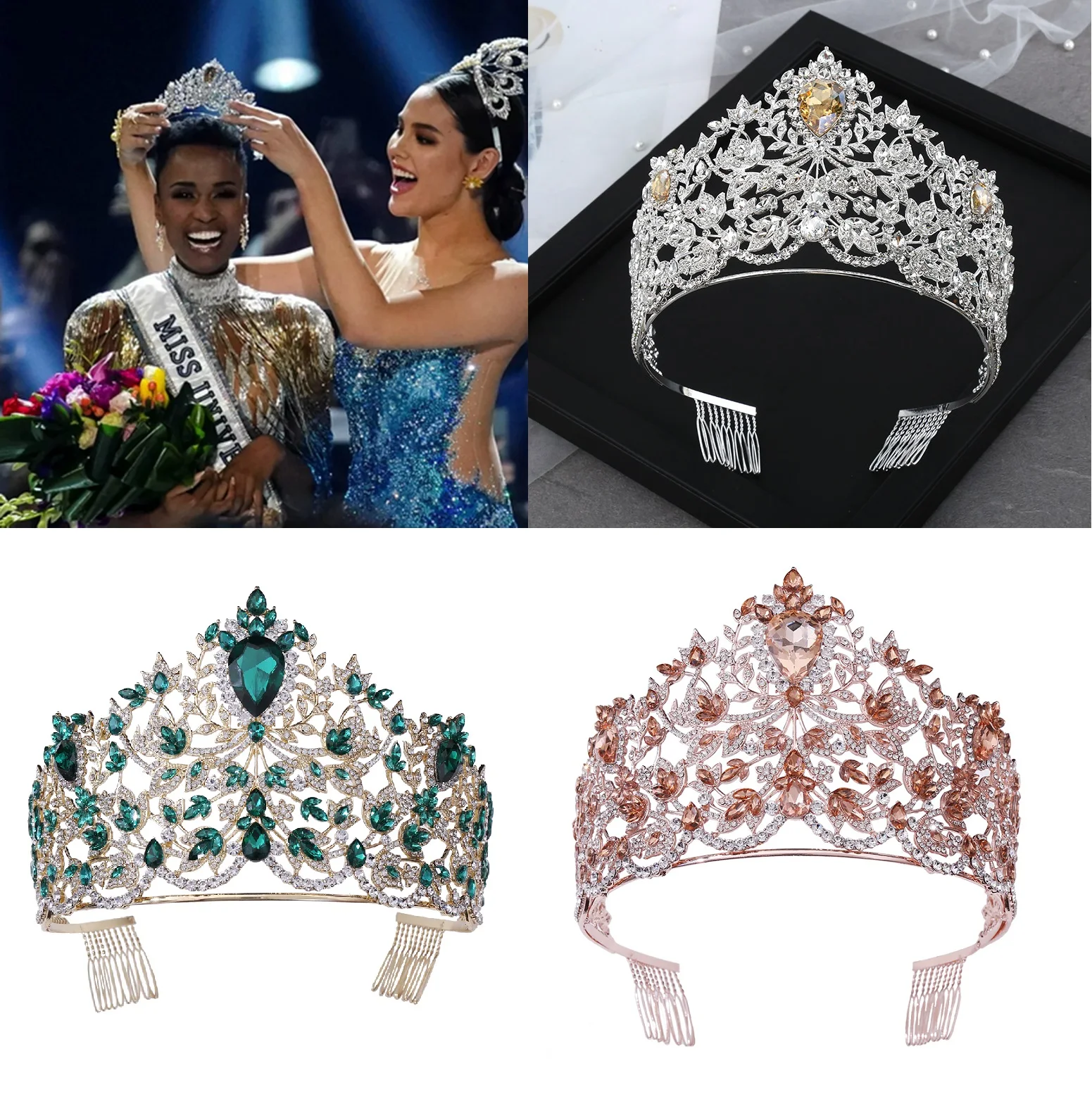Couronne Princesse Diadème Cristal Or - Tiara Pour Mariage Anniversaire Fête