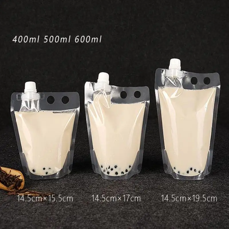 Stand up 180ml 250ml Bubble Tea Milk Coffee Plastic Drink Packaging Bag Spout Pouch