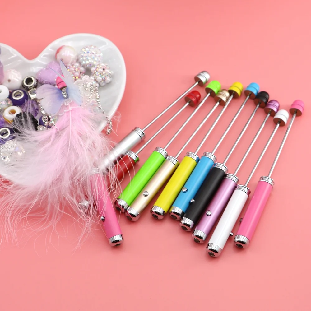 Оптовая продажа высококачественный бисероплетенный светодиодный стилус со светодиодным светом шариковая ручка