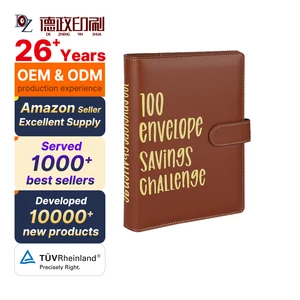 Wholesale Custom Brown A5 A6 Pu Leather Organizer Money Saving Cash Envelopes Expense Planner Sheets Budget Binder