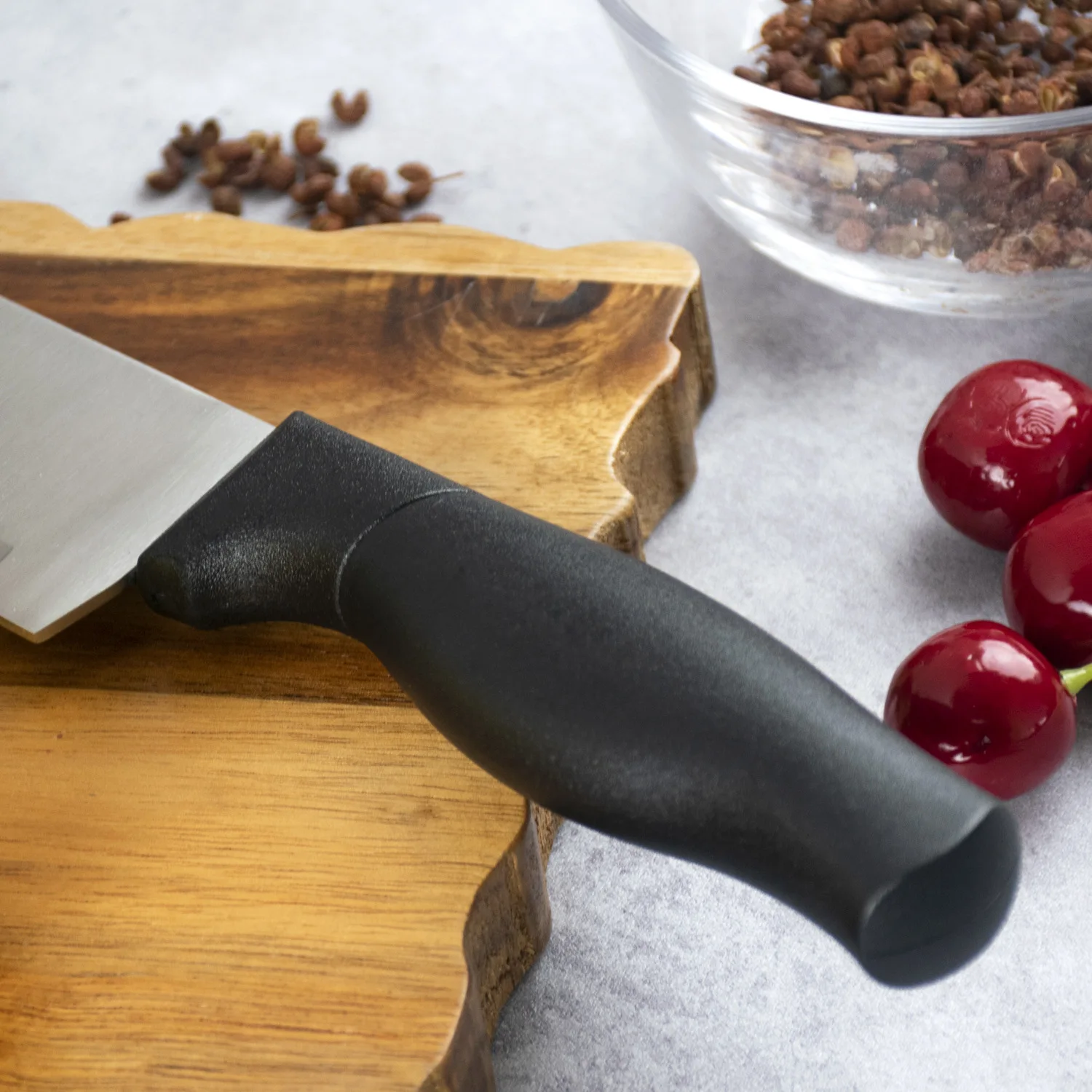 7PCS STAINLESS STEEL KITCHEN KNIFE WITH COLORED PAINTING HANDLE KITCHEN KNIFE SET WITH WOODEN BLOCK