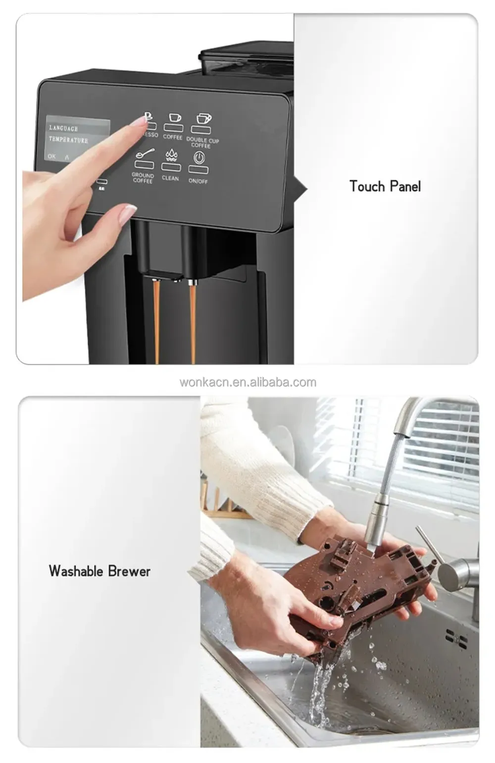 Touch Panel Coffee Machine Multifunction Espresso Coffee Maker