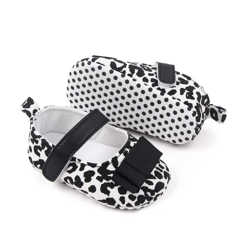 Spring Summer and Fall Fashion Leopard Print Bow Princess Shoes for Baby Girls Toddler Shoes supplier