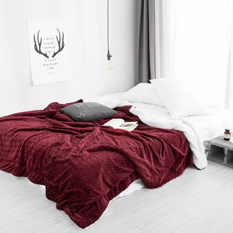 Flannel Coral Fleece Blanket 100%Polyester Home Thick Winter Super Soft