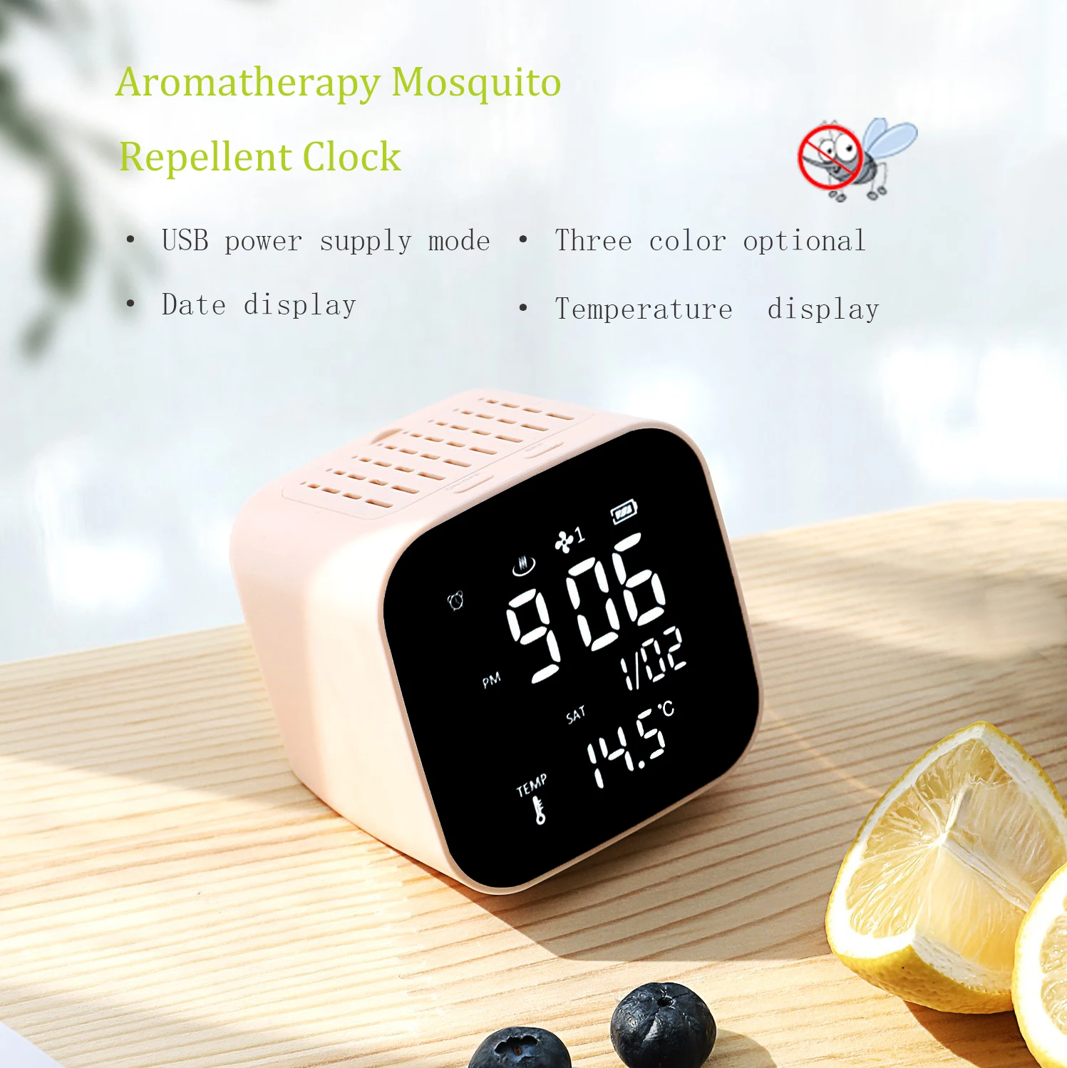 Mini Smart Car Clock Digital Display Table Alarm Clock Essential Oil Diffuser Wake up Light Alarm Clock