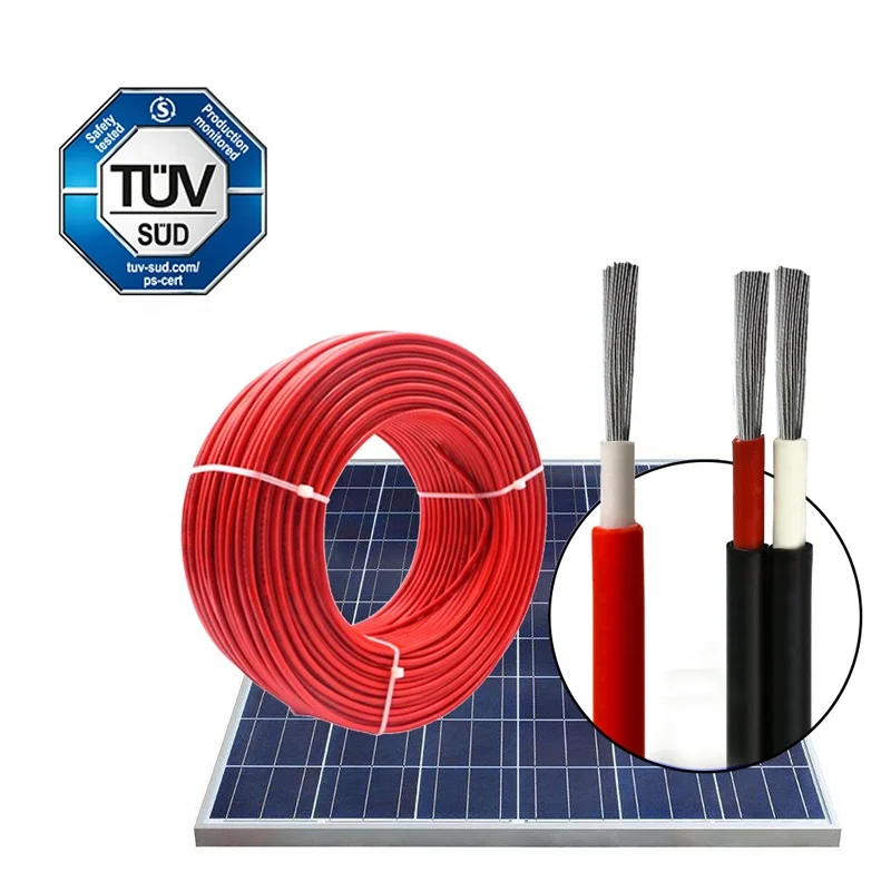 Tuv Approval Single Core Dual Core Solar Cable 1.5mm 2.5mm 4mm 6mm 10mm 6mm2 Power Cable Tinned Copper Core Solar Panel Pv Cable