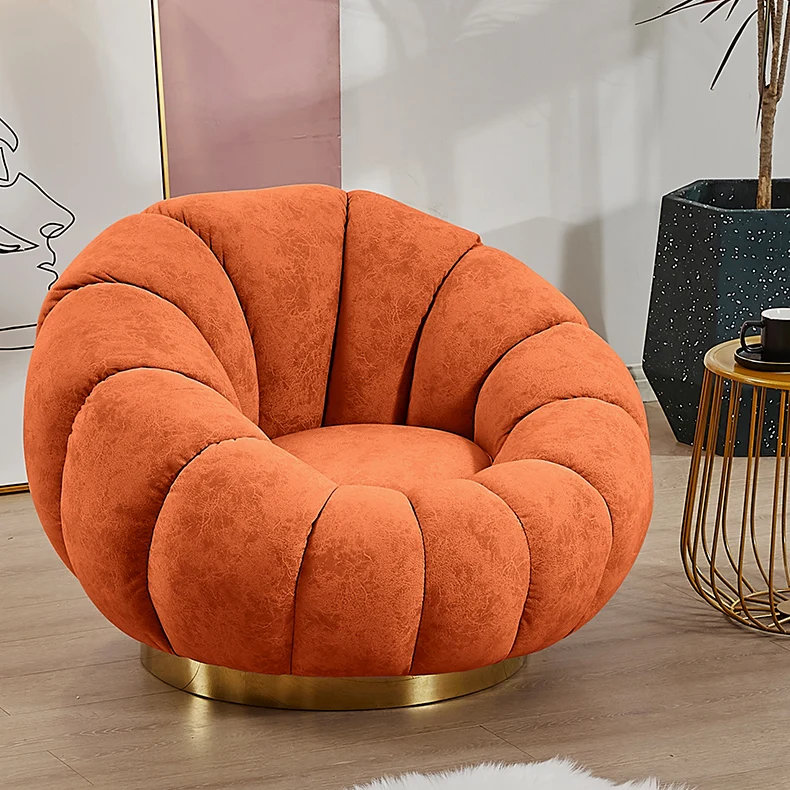 sy Udelade ekko Source Modern design round orange pumpkin sofa chair artist loveseat chair  for living room furniture accent loveseat chair on m.alibaba.com