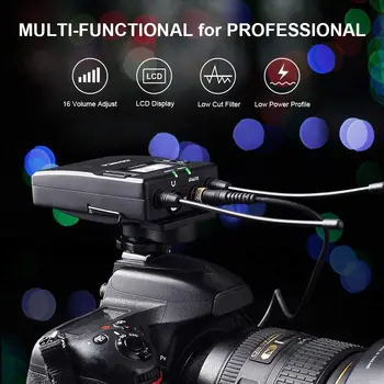 Portable Wireless Lavalier Lapel Microphone Comica CVM-WM300A Supports UHF 96-Channels for Nikon Canon Sony DSLR Camera detail image