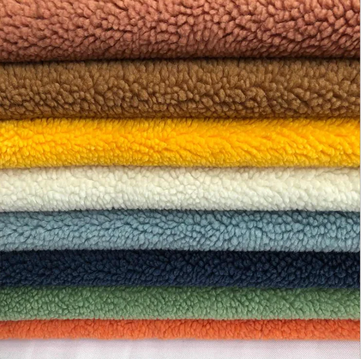 库存100% poly sherpa 大衣面料