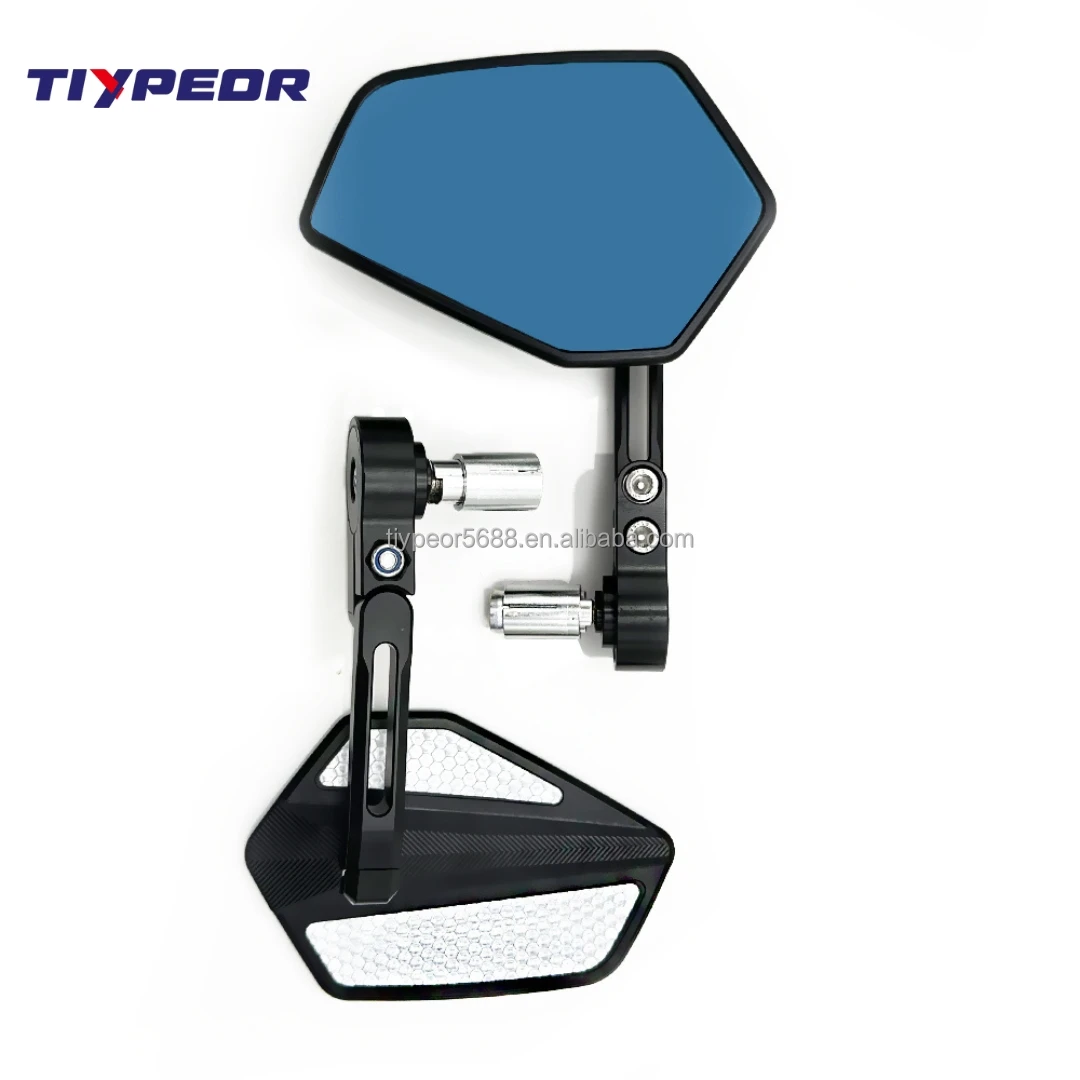 product tiypeor universal handle mirror cnc blue glass anti glare multi angle adjustable rearview mirror large field of view-8