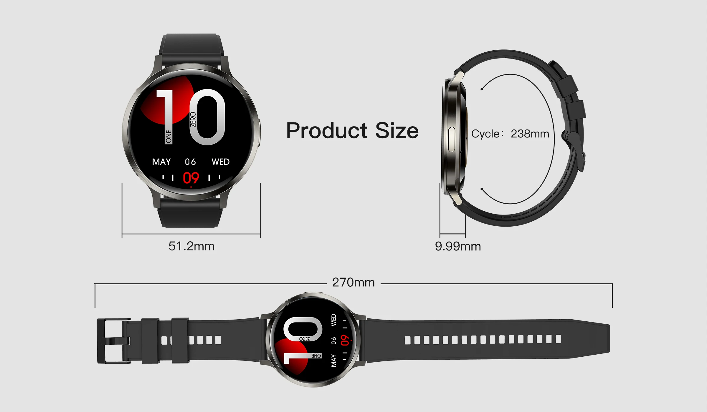 DM90 Men's Smart Watch 1.73inch AMOLED Screen Waterproof BT Call Heart Rate Blood Oxygen Monitoring Sports Health Smartwatch