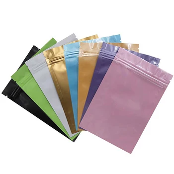 Wholesale Food Storge Bags Metallic Mylar Ziplock Bags Black Aluminum Foil Small Zip Lock Plastic Bags