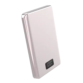 Ultra-Slim 5000mAh Power Bank with Fast Wireless Charging Magnetic USB & Magnetic USA Socket Waterproof Pack Battery