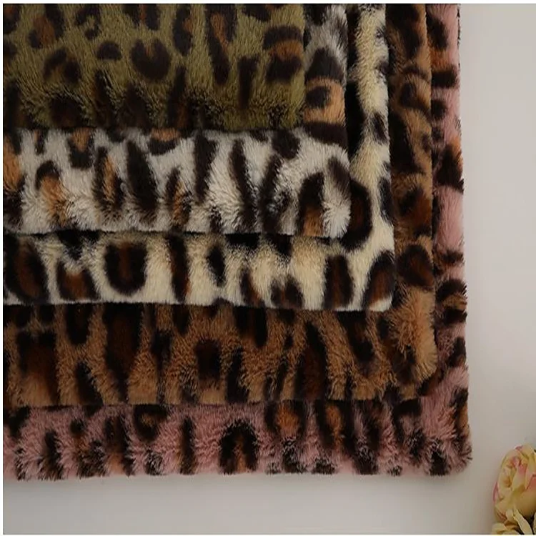 High Quality Soft 100% Polyester zebra Leopard Cows Print  Rabbit Faux Fur Fabric for Scarf Coat