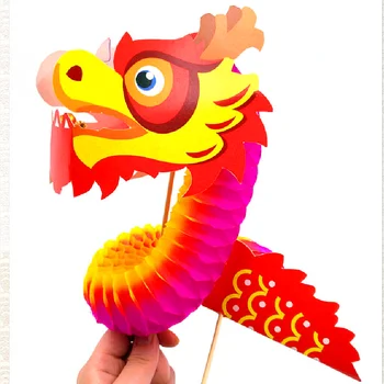 Educational Christmas Toy Colorful Paper Art Chinese Dragon Kids Diy ...