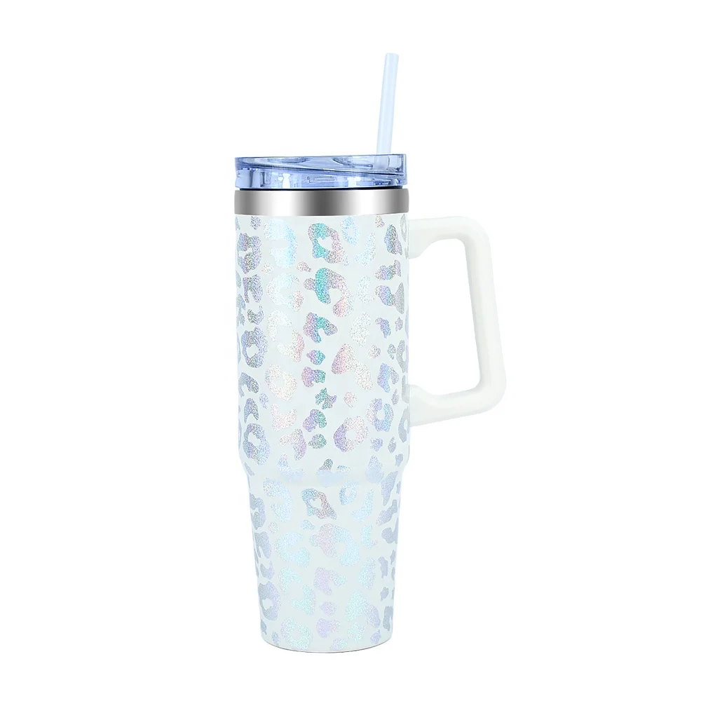 Устойчивая кружка с порошковым покрытием, кружка с двойной стенкой из нержавеющей стали объемом 30 унций, кружка 40 унций с ручкой на заказ