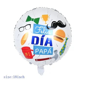 New design 18 inches Spanish happy father's day foil balloon feliz dia del padre globo de aluminio for gift party decoration