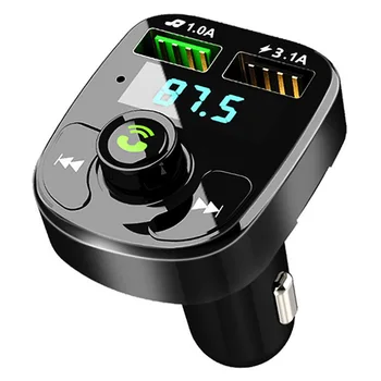 Dual USB 3.1A Smart Fast Charging Car Charger Wireless Handsfree Car Kit Car FM Transmitter Mp3 Player