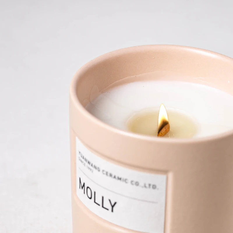 Custom Logo Exclusive Label Candle Container Vessels Empty Ceramic Jars for Candles Luxury Candle Jar Wholesale