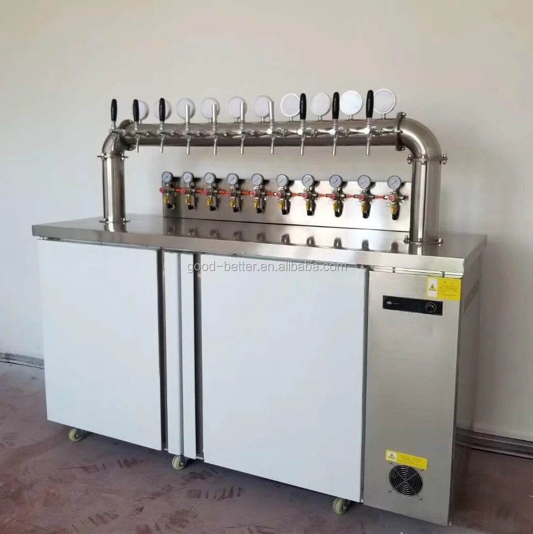 Пивной кегератор GB103067 из нержавеющей стали OEM с 10 кранами, пивная башня может вмещать 10 штук 20 л кег