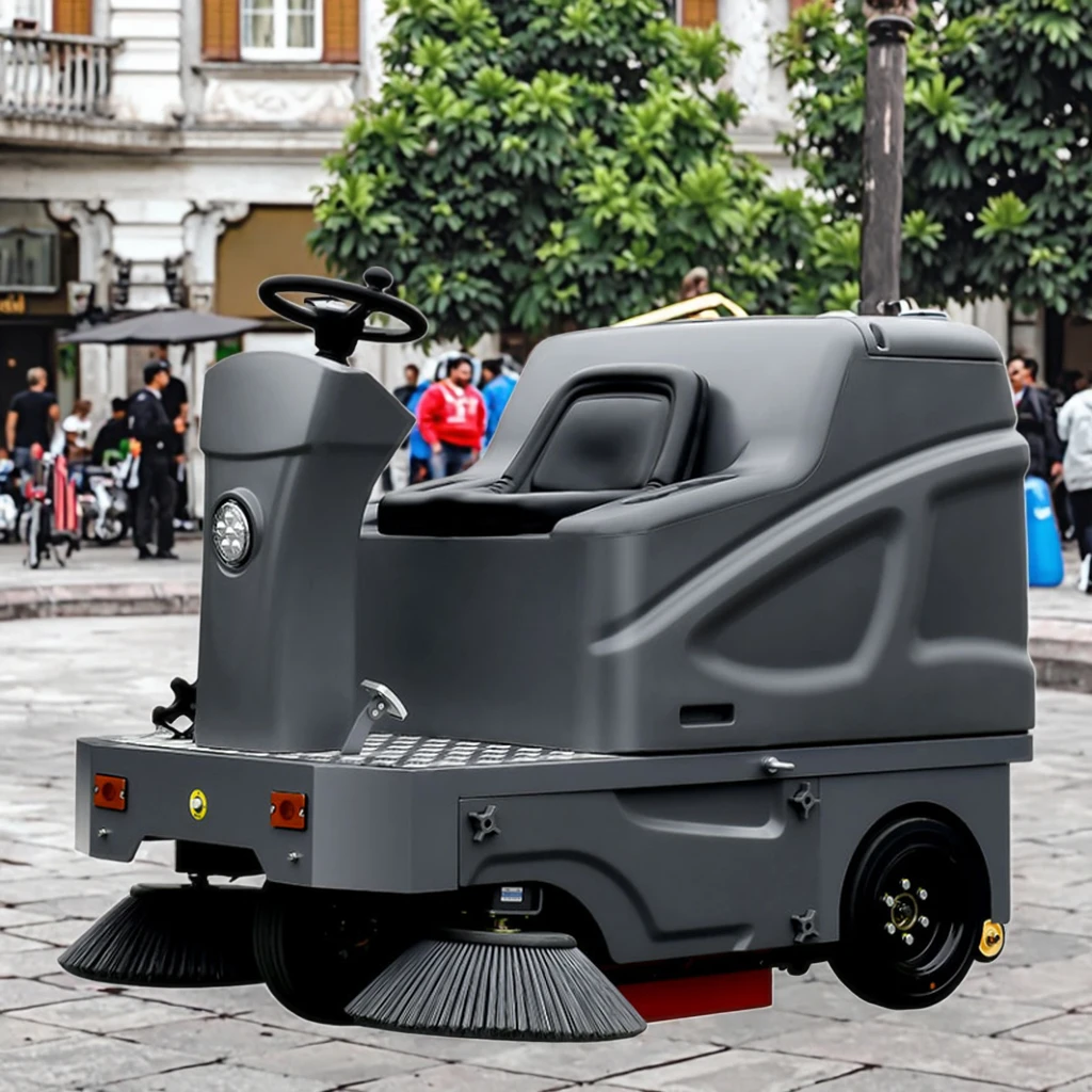 Sweeper Rode New Condition Ride-On Industrial Electric Street Sweeper Machine 500L ...