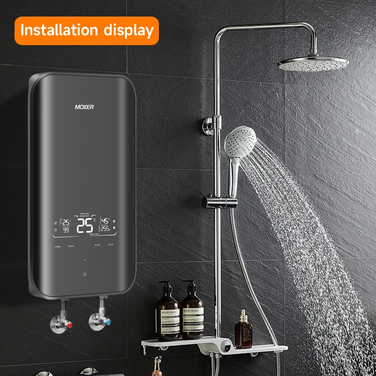 Tankless Hot Water Heater Wall Mounted Electric Shower Geyser For Bathroom Instant Hot Water ...