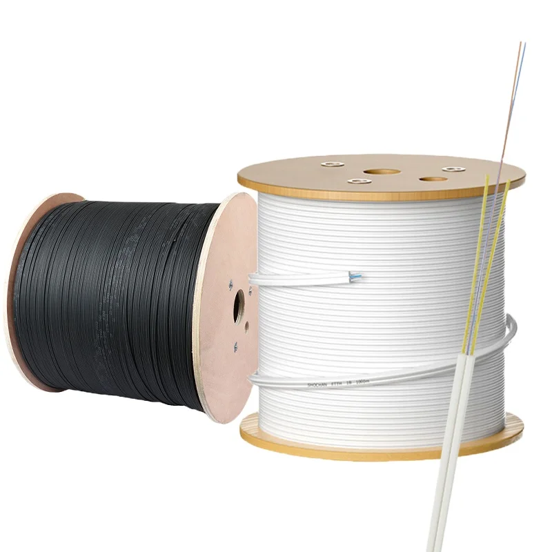 Sopto High Quality Fiber Optical Drop Cable 1 2 4 Core With KFRP Indoor LSZH Communication Fiber Drop Cable