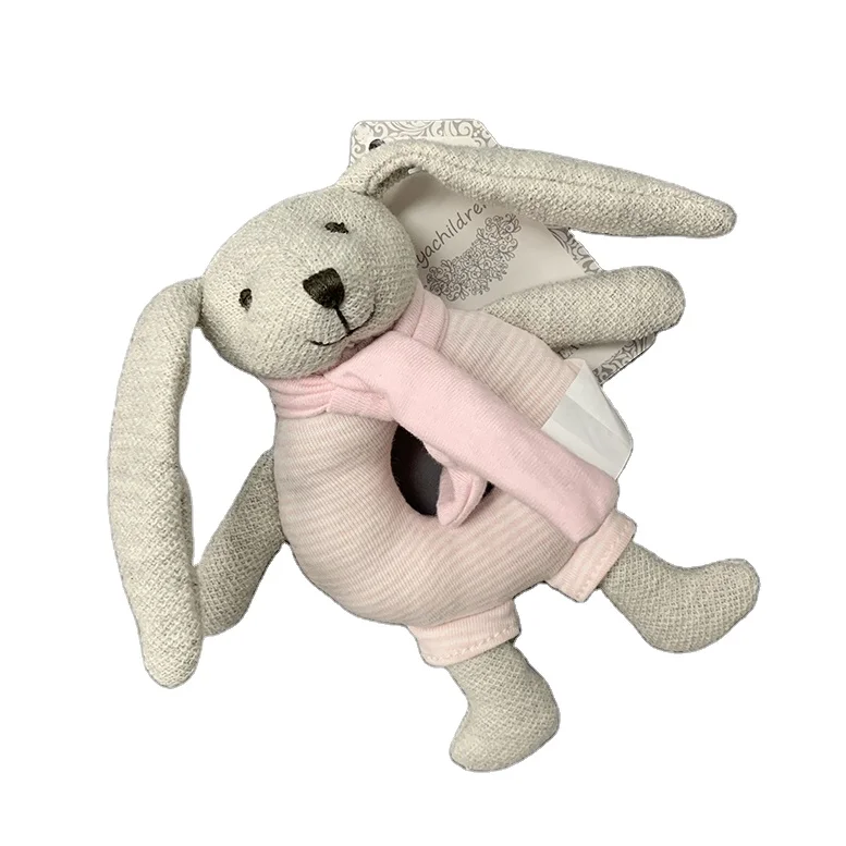 SUNKING, новый продукт EN71, 100% хлопок, детская погремушка, длинные уши, кролик, детский ручной звонок, мини-игрушка кролик