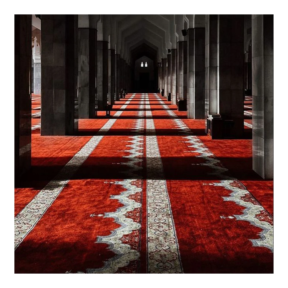 Customized Masjid Islam Carpet Mosque Roll Large Carpet Design Pakistan Mosque Muslim Carpet Factory Tapis De Priere Mosquee