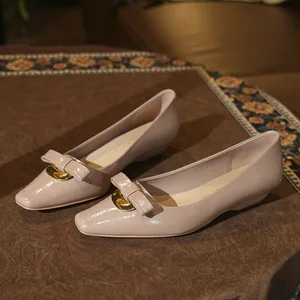 OEM/ODMOriginal Design ~ Square Heel ~ Joker Soft Bow Single Shoe Women's Small Square Toe Fashion Trend Daily