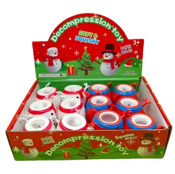 Santa Claus Candy Toys Popper Christmas Fidget Toys Hot Christmas Mini Push Pop Up Ball Stress Squeeze Toy