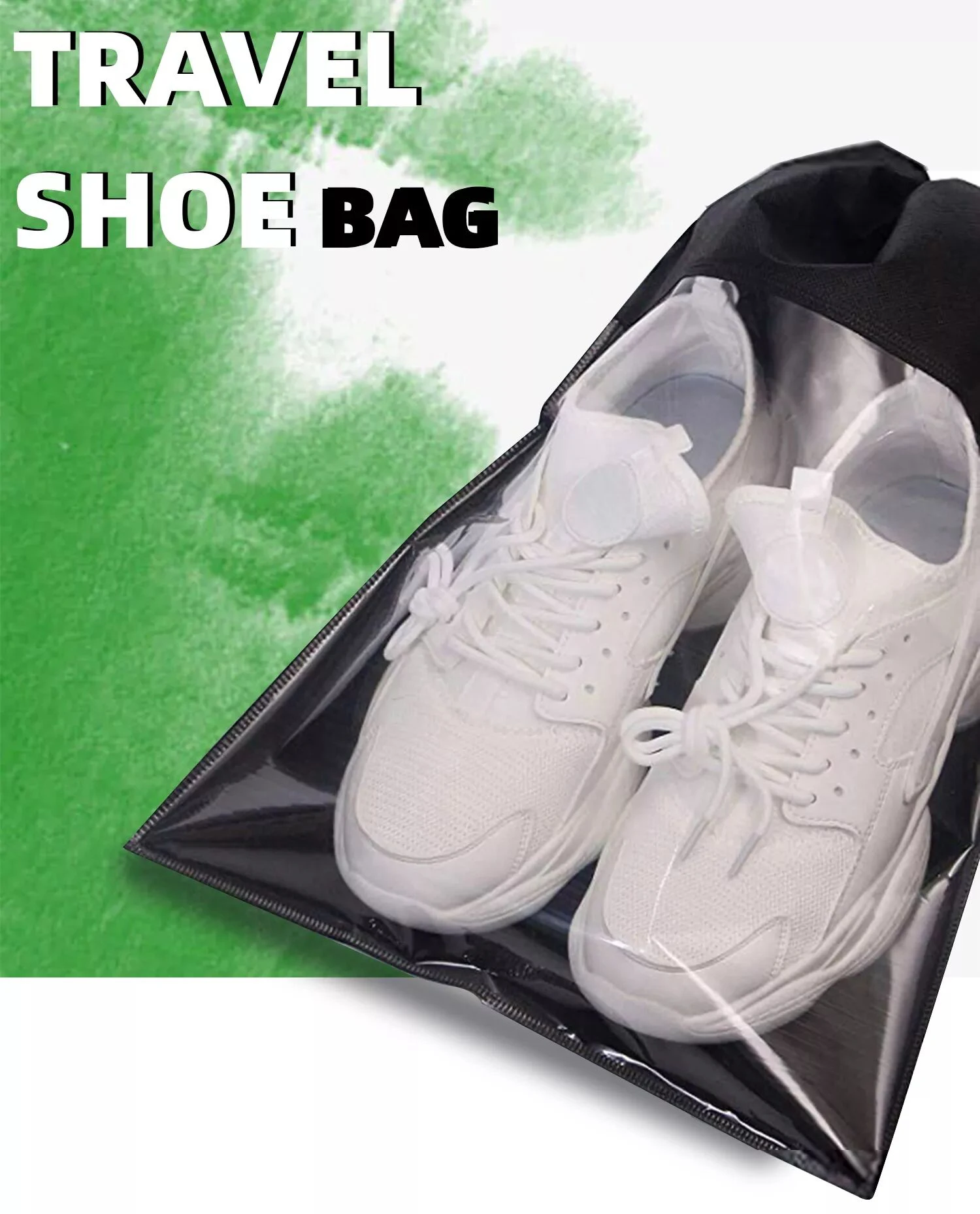 Transparent Nylon Drawstring Shoe Bag Travel Shoe Bags For Men & Women