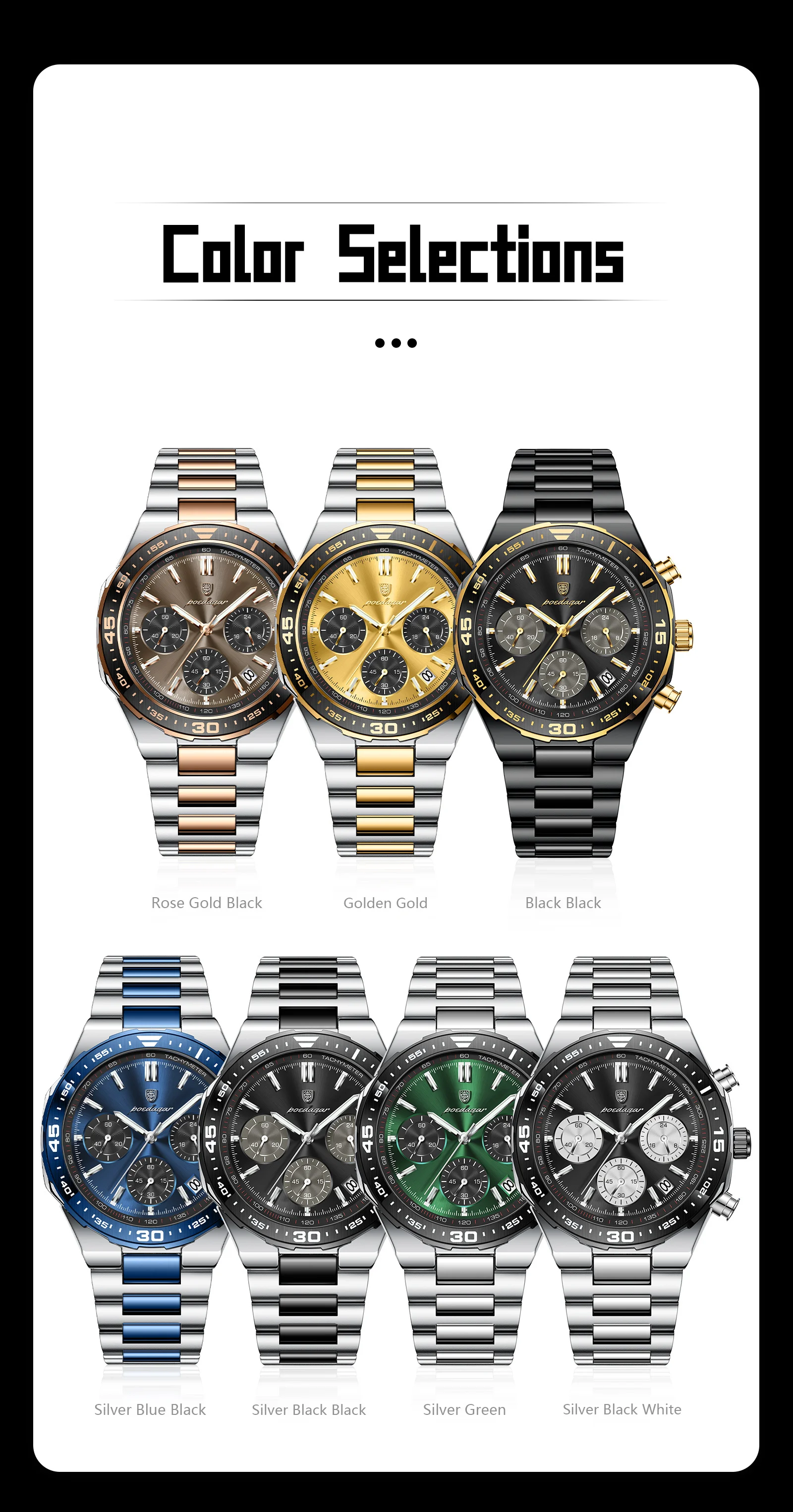 Poedagar 697 Business Chronograph Men's Watch
