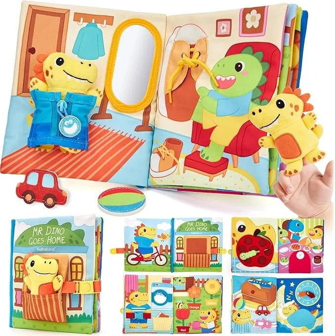 Busy Book for Toddlers Montessori Sensory Toys Soft Fabric Activity Book for Fine Motor Skills, Educational Learning Baby Toys