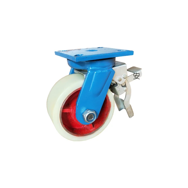 Cheap Red Iron Core and Blue Color Heavy Duty Nylon 12 Inch Caster Wheels With Industry Manufacture