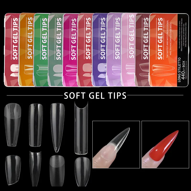 Customized Label Gel-x Nail Tips Set Soft Gel Quick Extension Full ...