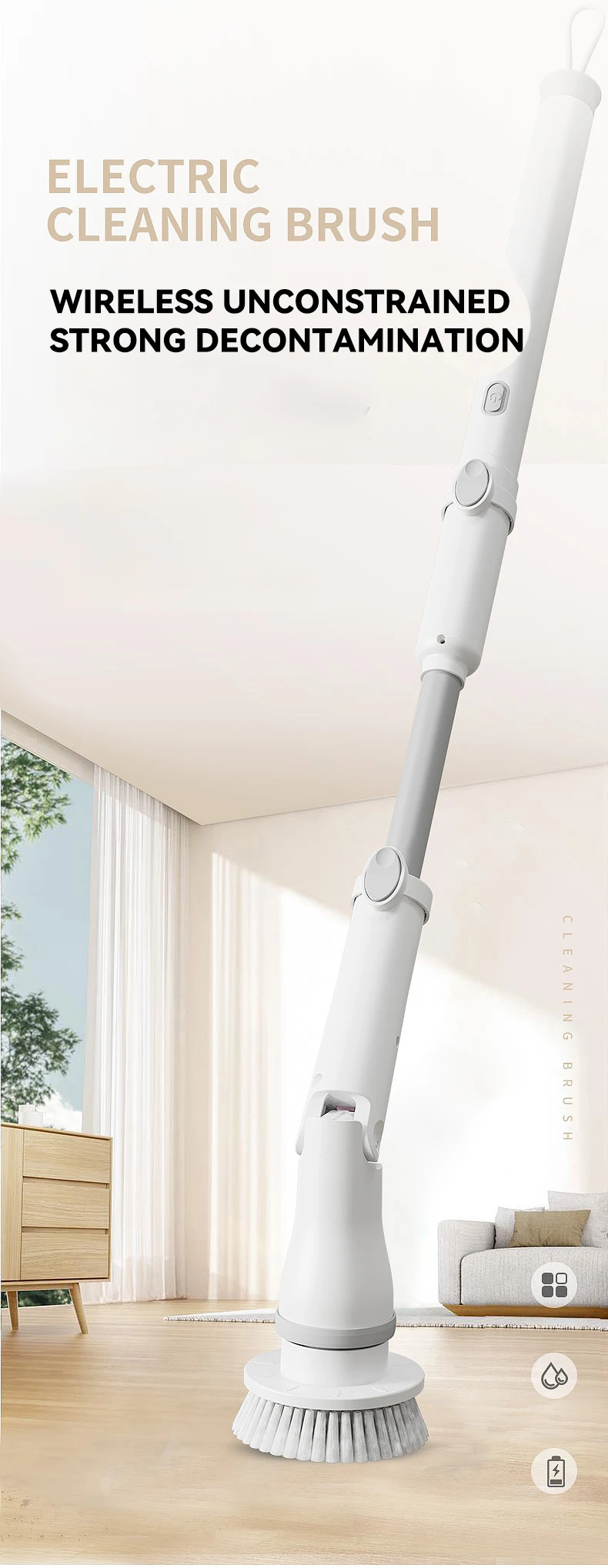 Multifunction Cleaning Appliances Electric Bathroom Cleaning Brush