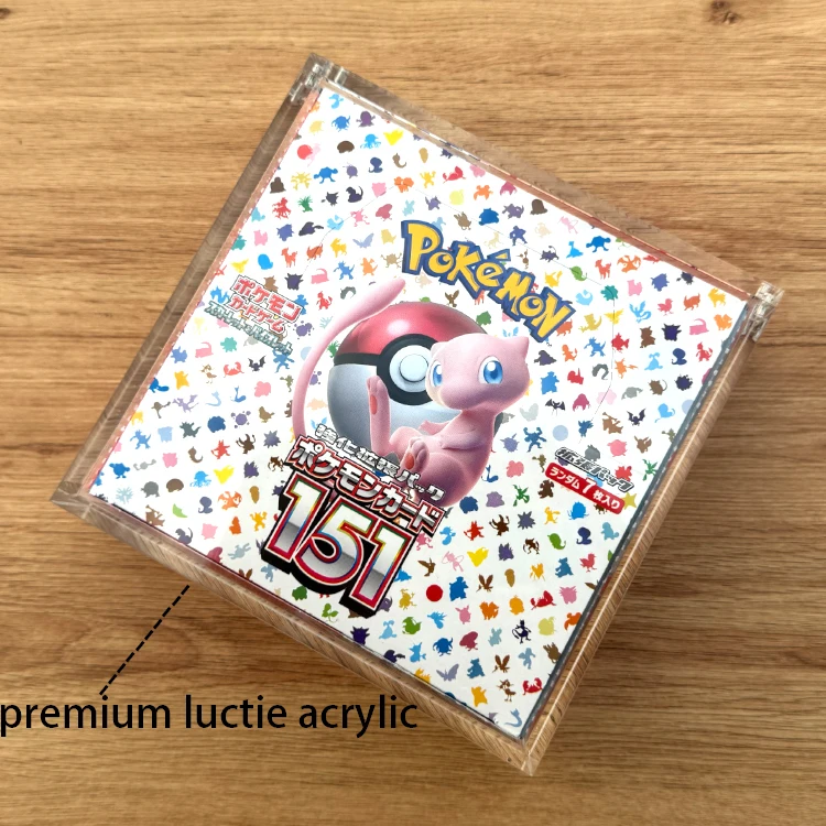 TCG pokemon Booster Box Japanese Magnetic Lid 151 Japanese Booster Box  Acrylic case Customizable Logo Anti Oxidation Acrylic Box