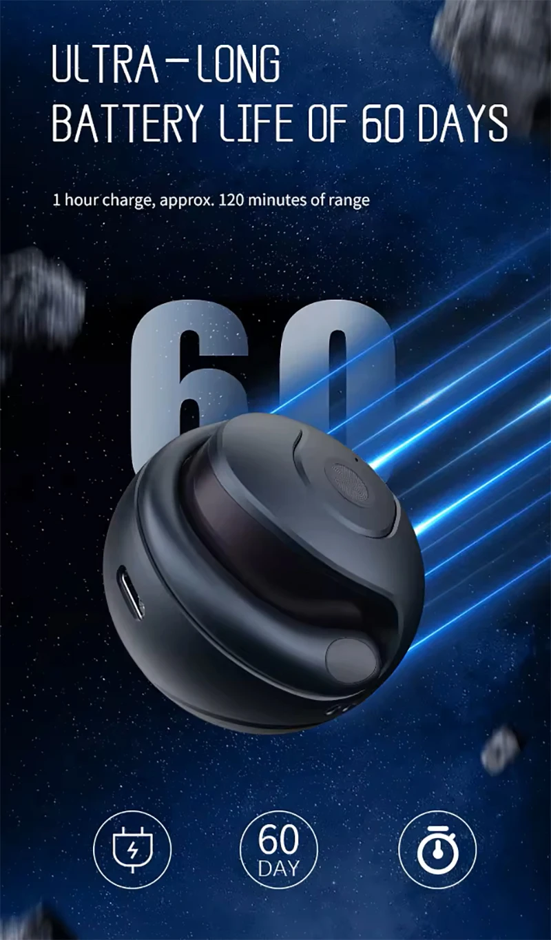 True Wireless Over-Ear Headsets LED Battery Indicator Noise Reduction FM Radio Mini Stereo Earphones Gaming Sports Waterproof