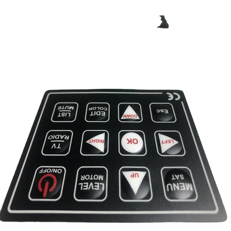 Customize Design 4x3 Matrix Keyboard Silkscreen Printing Graphic Overlay Tactile Polydome Membrane Switch Keypad With Adhesive
