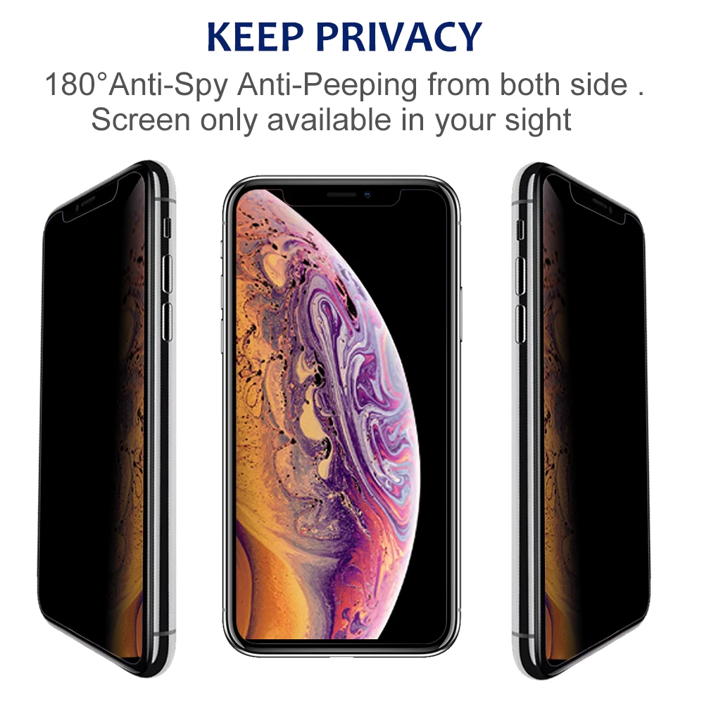 
Для iphone 12pro Max антишпионское полное покрытие мобильное закаленное стекло Защита экрана для Iphone 11 pro Max X XR Xs Max 