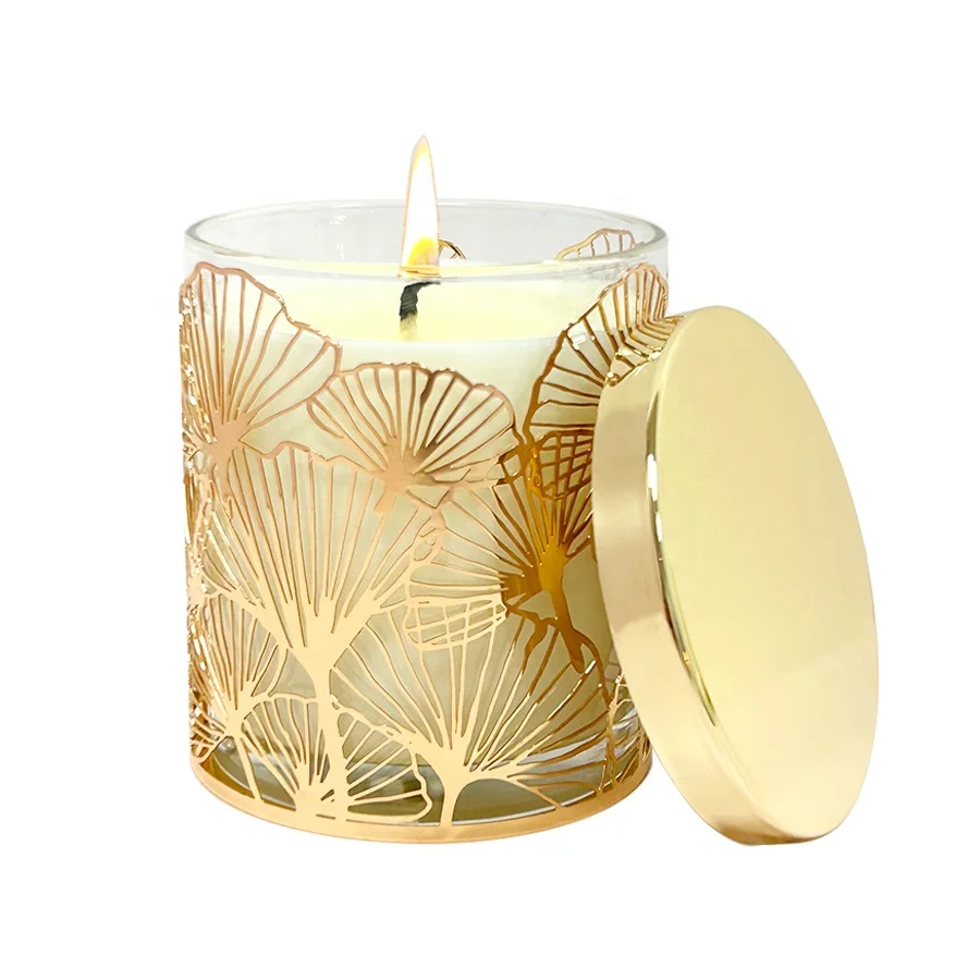 New Product Candle Holder Decorated Votive Tea Light Metal Candle Holder With Clear Glass Candle Jar