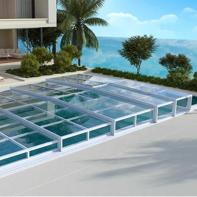 Movable Foldable Australian Sunroom Sliding UV Protection Polycarbonate Automatic Manual Transitable Cover Swimming Aluminum