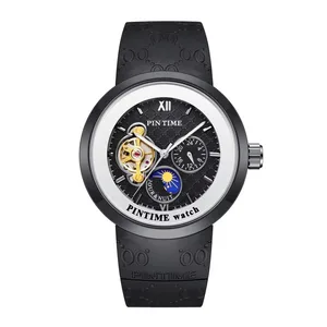 Full Automatic Mechanical Wristwatches Skeleton Automatic Moon Phase Watches Men Wrist