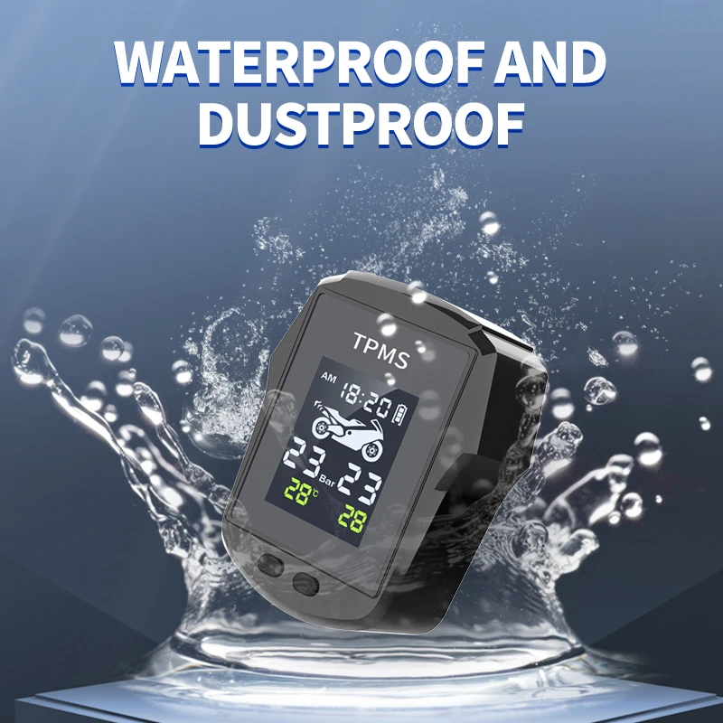 Система охранной сигнализации для мотоциклов TPMS с ЖК-дисплеем и 2 внешними датчиками