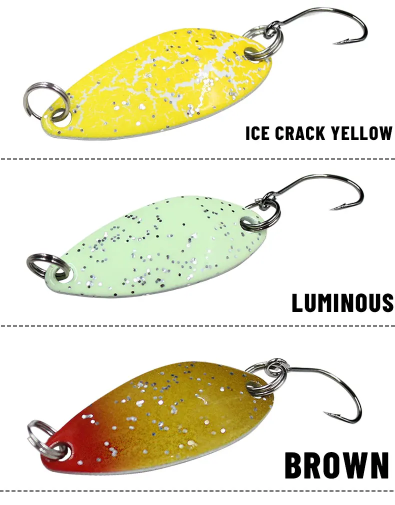 Oem Casting Fishing Lure Spoon Lure 2.5g 32mm Colorful Sequins Metal