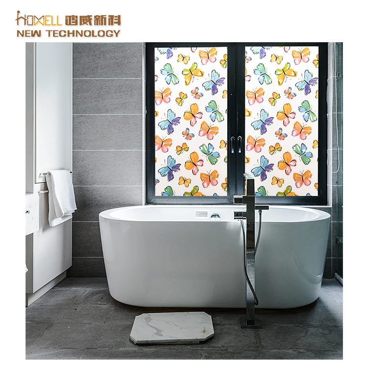 Статическая липкая оконная пленка, рулон печатных конструкций, ПВХ Декоративная пленка