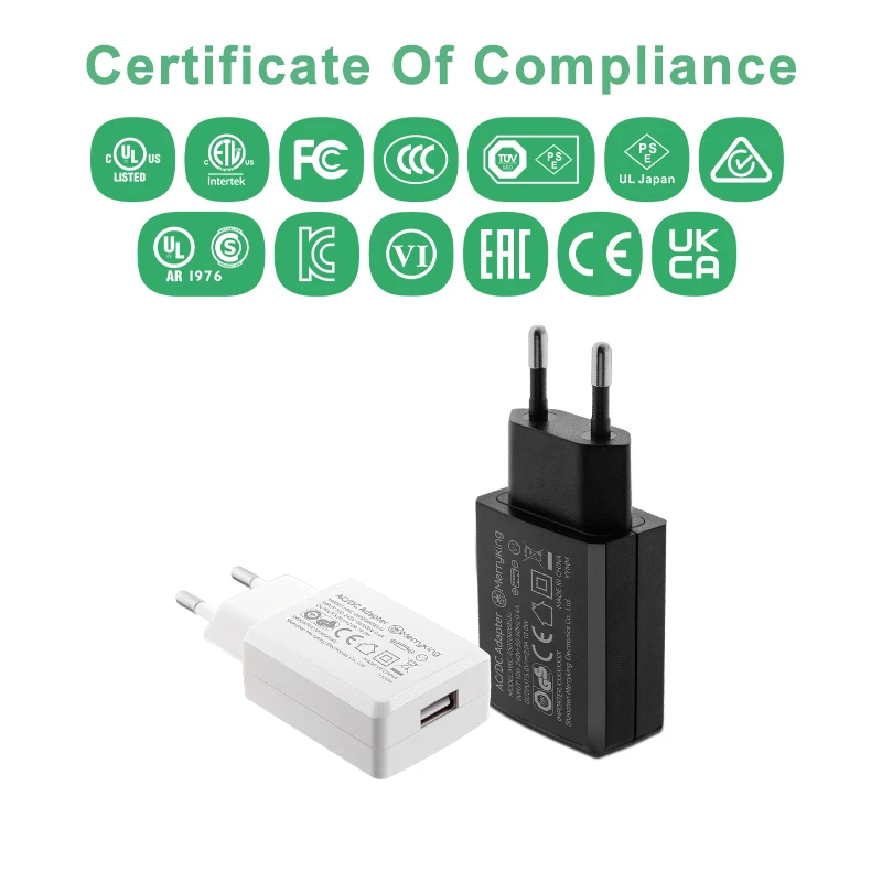 KC KCC Certification Single Portable USB Charger 5V 300mA 500mA EK Plug USB Adapter